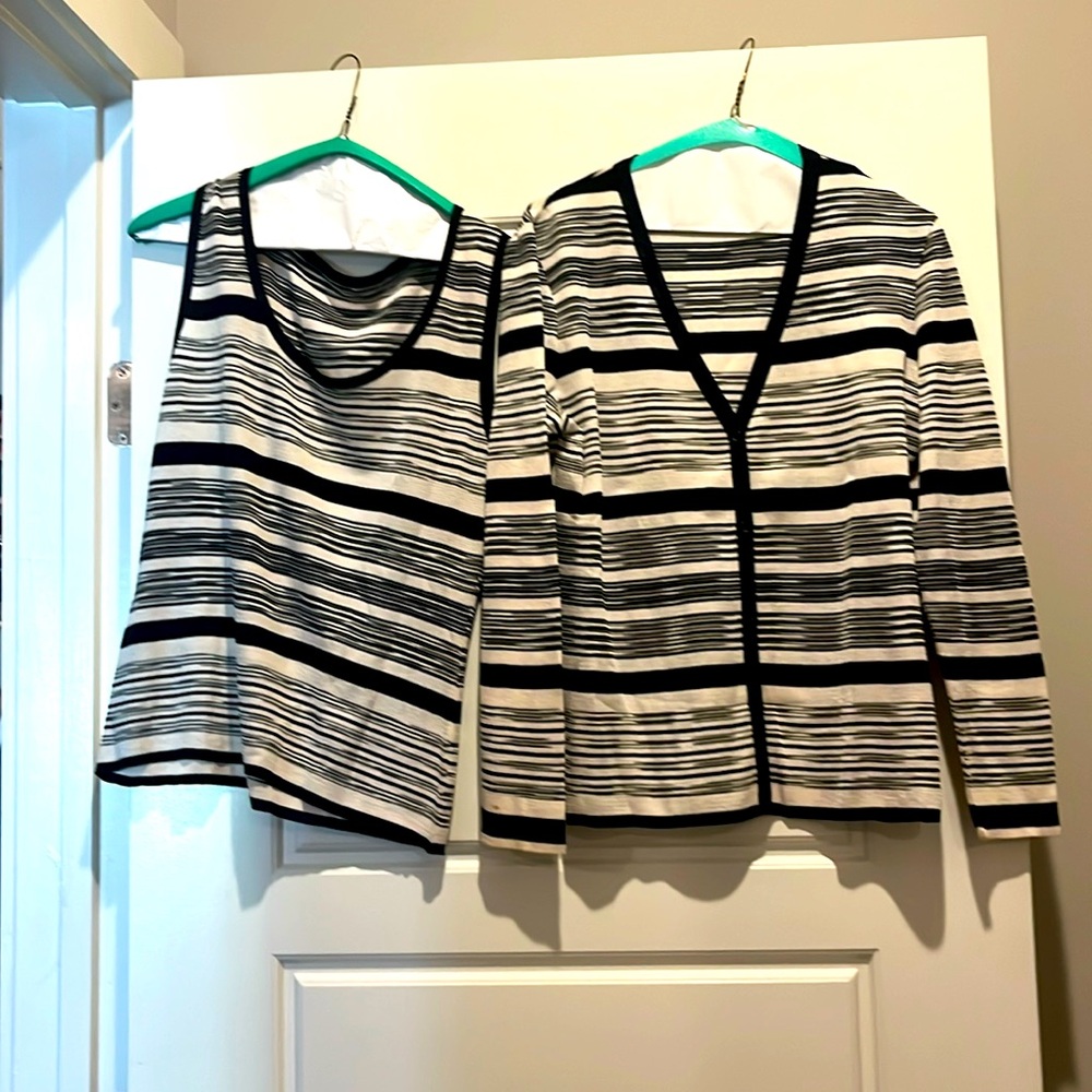 Black and white sweater set